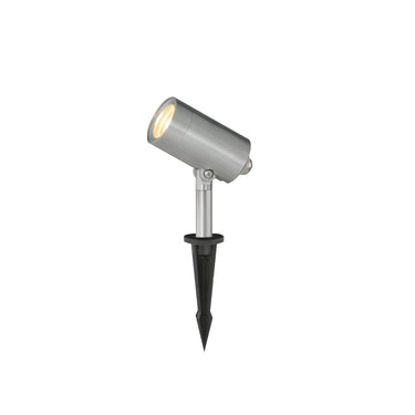 ET2 Alumilux Landscape low voltage aluminum spot light, Spot 8.5-inch 5-watt LED, Satin Aluminum, front view