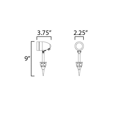 ET2 Alumilux Landscape: LED Spot 12V MR16 Black