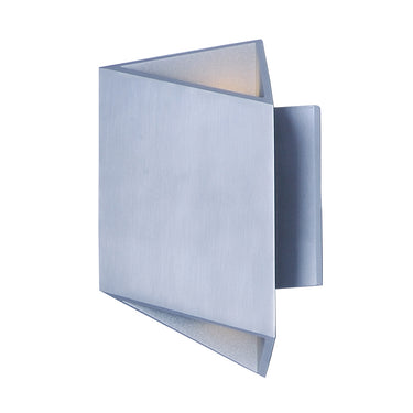 ET2 Alumilux Facet aluminum outdoor wall light, Satin Aluminum, front view