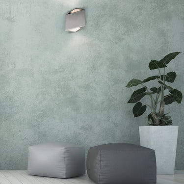 ET2 Alumilux: Facet LED Outdoor Wall Sconce Satin Aluminum