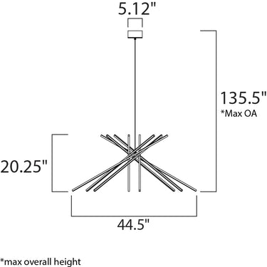 ET2 Alumilux: Aster 8-Light LED Pendant Satin Aluminum