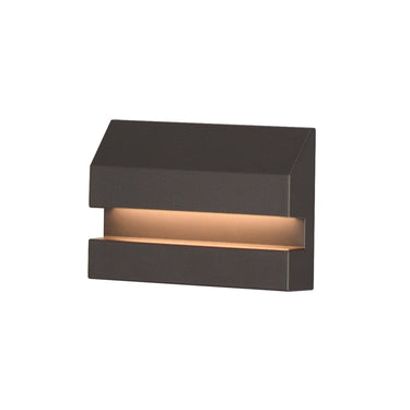 ET2 Brink recessed channel outdoor wall light, 5 x 3.25 in Architectural Bronze, front view