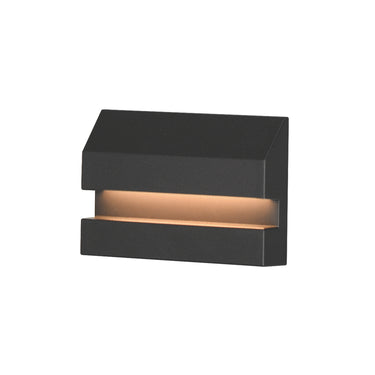 ET2 Brink recessed channel outdoor wall light, 5 x 3.25 in Black, front view