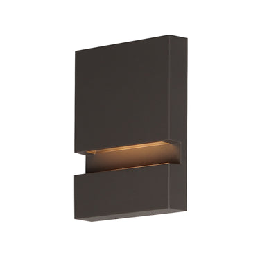 ET2 Brink recessed channel outdoor wall light, 6 x 8 in Architectural Bronze, front view
