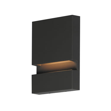ET2 Brink recessed channel outdoor wall light, 6 x 8 in Black, front view