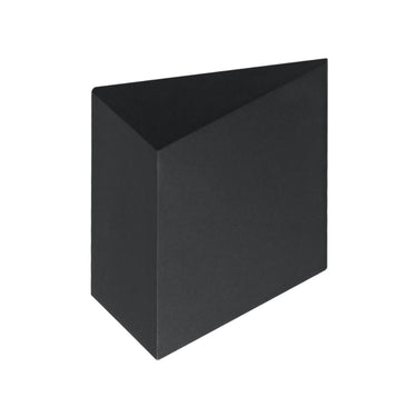 ET2 Fractal faceted cast aluminum outdoor wall light, 6.5 x 7.5 in Black, front view