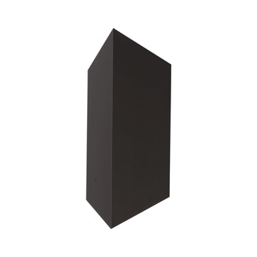 ET2 Fractal faceted cast aluminum outdoor wall light, 6.5 x 14 in Architectural Bronze, front view