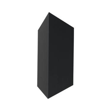 ET2 Fractal faceted cast aluminum outdoor wall light, 6.5 x 14 in Black, front view