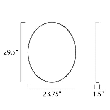 ET2 24" x 30" Oval LED Mirror Anodized Bronze