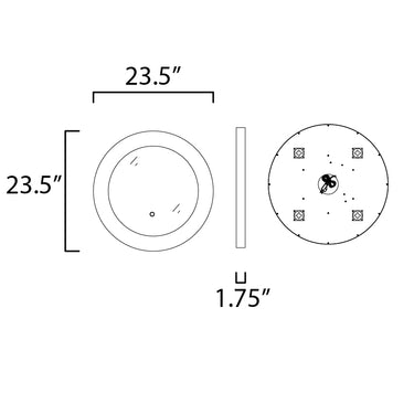ET2 Floating LED Mirror Round 23.5" Gold Leaf/Black