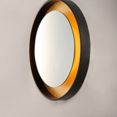 ET2 Floating LED Mirror Round 23.5" Gold Leaf/Black