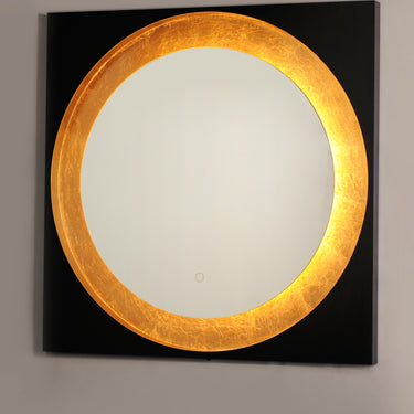 ET2 Floating LED Mirror Square 31.5" Gold Leaf/Black