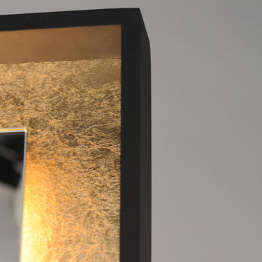 ET2 Floating 30" x 67" LED Free Standing Mirror Gold Leaf/Black