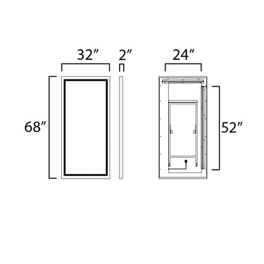 ET2 Sawyer 68"x32" Oak Framed LED Mirror Oak