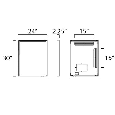 ET2 Bevel 24"x30" LED Mirror Satin Nickel