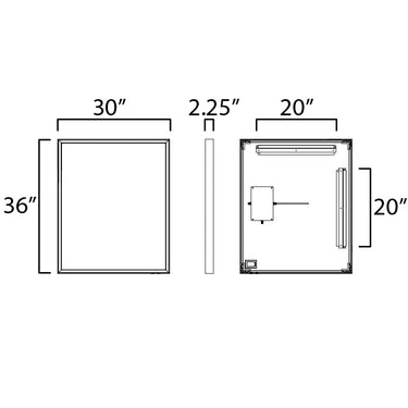 ET2 Bevel 30"x36" LED Mirror Satin Nickel