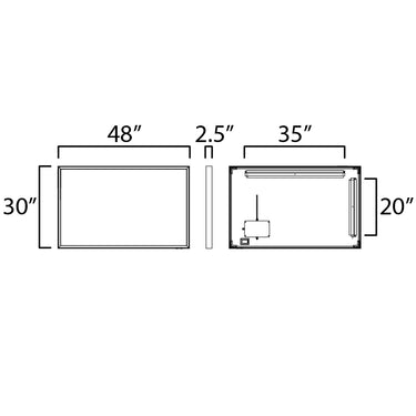 ET2 Bevel 48"x30" LED Mirror-2CCT Brushed Black