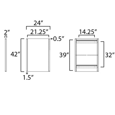 ET2 Luminance W24 x H42 LED Mirror 3000k Polished Chrome