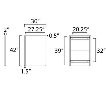 ET2 Luminance W30 x H42 LED Mirror 3000K Polished Chrome