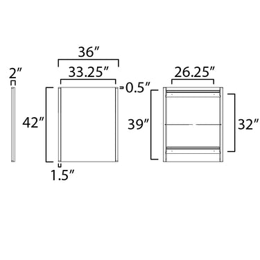 ET2 Luminance W36 x H42 LED Mirror 3000K Polished Chrome