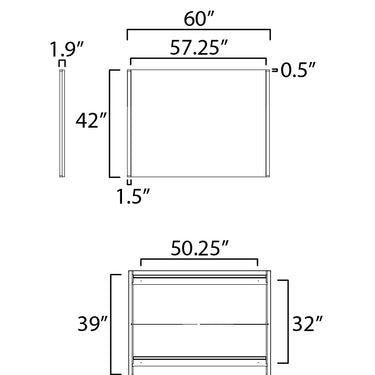 ET2 Luminance W60 x H42 LED Mirror 3000k Polished Chrome