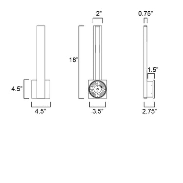 ET2 Alumilux: Line 5CCT 18" LED Outdoor Wall Sconce Satin Aluminum