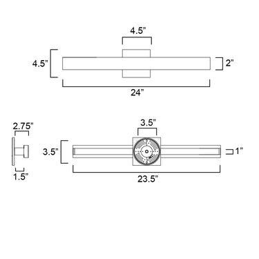 ET2 Alumilux: Line 5CCT 24" LED Outdoor Wall Sconce White