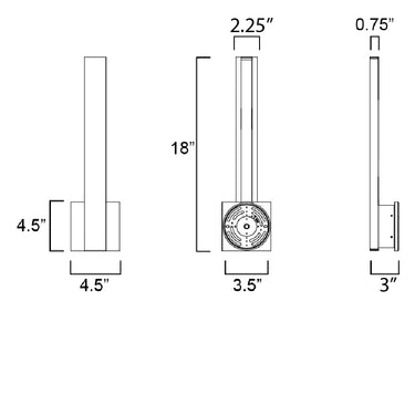 ET2 Alumilux: SideLine 18" LED Outdoor Wall Sconce Architectural Bronze