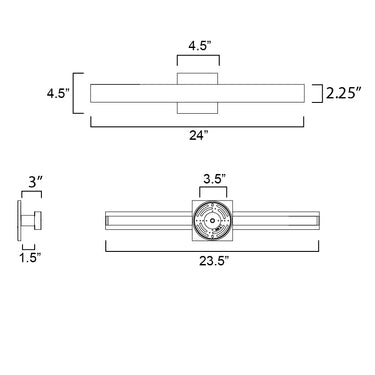 ET2 Alumilux: SideLine 24" LED Outdoor Wall Sconce Architectural Bronze