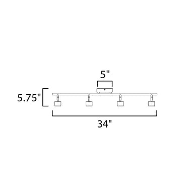 ET2 Taylor 4-Light Fixed Rail LED Track Light Black