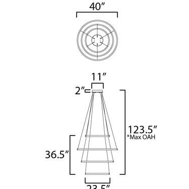 ET2 Groove 4-Tier Pendant 5CCT Select Brushed Aluminum