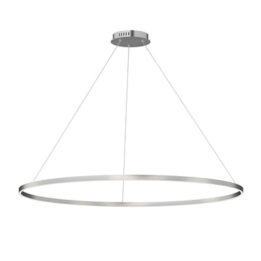 ET2 Groove 5CCT multi-light ring pendant, 60 in Brushed Aluminum, front view