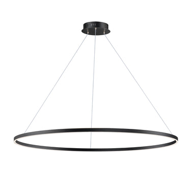 ET2 Groove 5CCT multi-light ring pendant, 60 in Black, front view