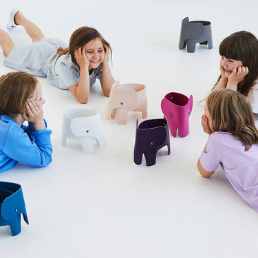 Elephant Night Lamp by EO in White, styled with children and other colors – image 3