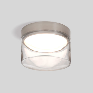 Epic glass ceiling light, satin nickel canopy | Besa Lighting