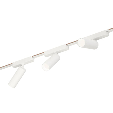 ET2 Continuum Mini Spot track light, three white spot heads aimed in different directions along a white track