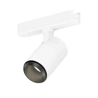 ET2 Continuum Adjustable Beam Spot track light, White, front view of the cylindrical head