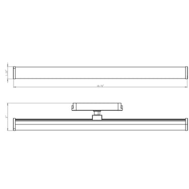 ET2 Continuum 20 in Tube track light line drawing with dimensions