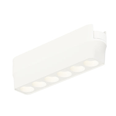 ET2 Continuum Optic track light, 5 in White, front view of the linear head with a row of round lenses