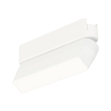 ET2 Continuum Gimbal Flat track light, 5 in White, front view of the linear head on its tilting bracket