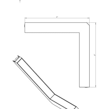 ET2 Continuum Wall to Ceiling Corner track light line drawing with dimensions