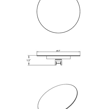 ET2 Continuum Wall Washer track light Round line drawing with dimensions