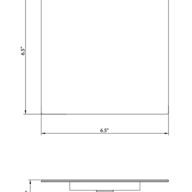 ET2 Continuum Wall Washer track light Square line drawing with dimensions
