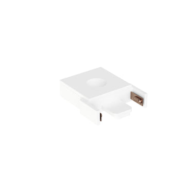ET2 Continuum end track connector, White, small square block with contact prongs on one side only