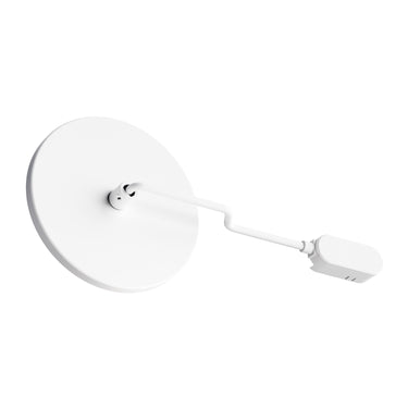 ET2 Continuum track plug and cover plate, White, round plate with a flat lead ending in a small plug