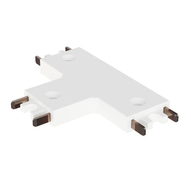 ET2 Continuum 3-way T track connector, White, T-shaped block with three sets of contact prongs