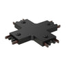 ET2 Continuum 4-way X track connector, Black, X-shaped block with four sets of contact prongs