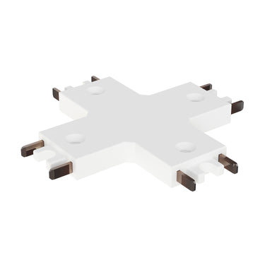 ET2 Continuum 4-way X track connector, White, X-shaped block with four sets of contact prongs