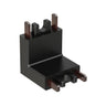 ET2 Continuum wall to ceiling track connector, Black, L-shaped bent block with upright contact prongs