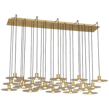 Wide Linear LED Chandelier for Island | Eaves 27 Light | Visual Comfort Modern